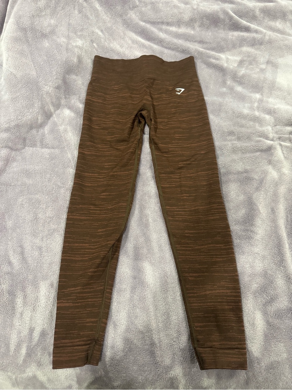 Gymshark Brown Adapt Marl Leggings with Logo